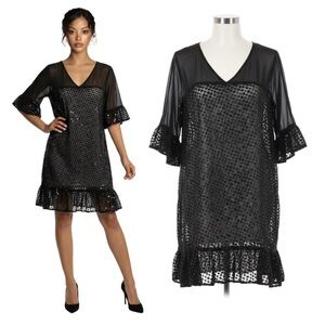 Anthropologie black sparkling dress. Size large